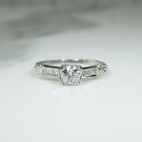 Forget-Me-Not Platinum & Old Euro Cut Diamond Ring