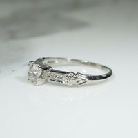 Forget-Me-Not Platinum & Old Euro Cut Diamond Ring