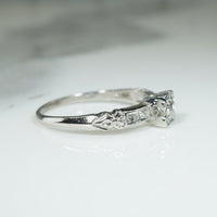 Forget-Me-Not Platinum & Old Euro Cut Diamond Ring