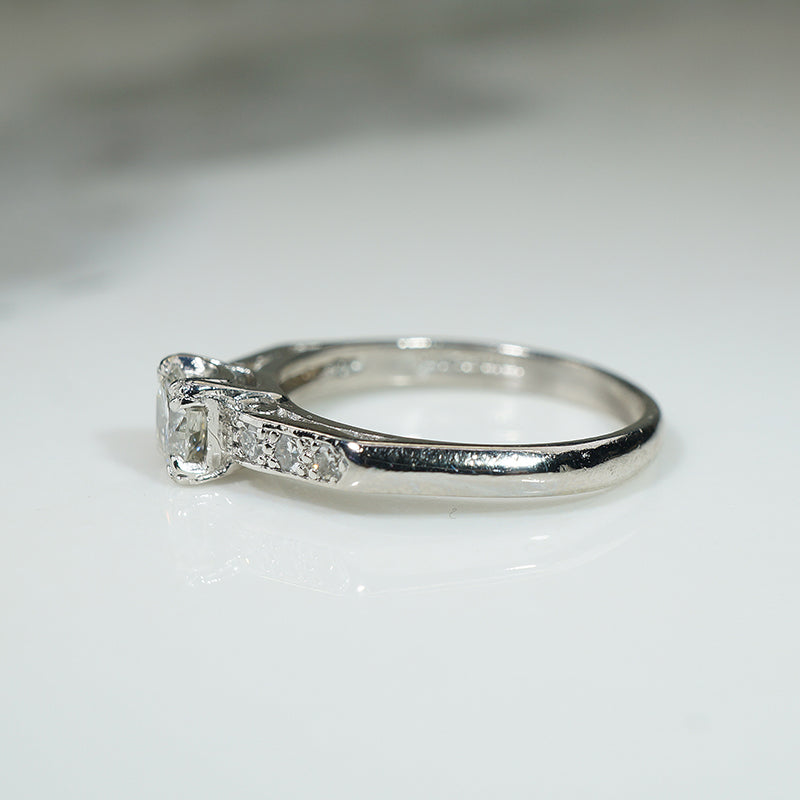 Classic 1940s Platinum Diamond Engagement Ring