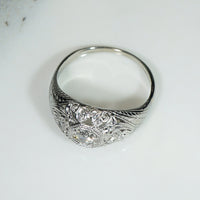 Paisley-Like Art Deco Filigree Diamond Ring