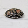 Edwardian Rhodochrosite & Sterling Silver Brooch