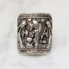 Chinese Silver Panel Ring with Tranquil Scene