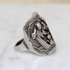 Chinese Silver Panel Ring with Tranquil Scene