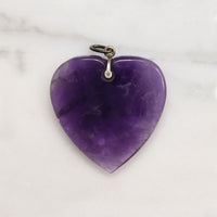Amethyst Heart Charm with Sterling Silver Bale