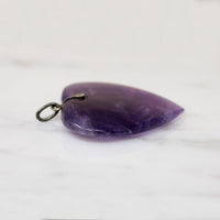 Amethyst Heart Charm with Sterling Silver Bale