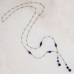 Sterling Negligee Necklace with Amethyst Beads