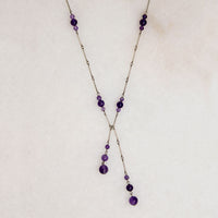 Sterling Negligee Necklace with Amethyst Beads