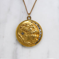 Woman in the Moon Art Nouveau Locket
