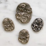 Decadent Art Nouveau Sterling Brooch Set