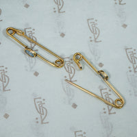 Tourmaline and Gold Safety Pin Earrings