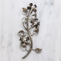 Three Wildflowers Sterling Silver Brooch