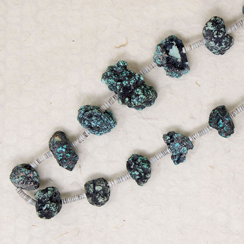 Spider Web Turquoise & Heishi Bead Necklace