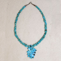 Turquoise Nugget Necklace with Morenci Leaf Pendant