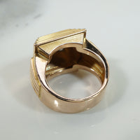 Architectural Old Mine Cut Diamond, 18k Gold & Platinum Ring