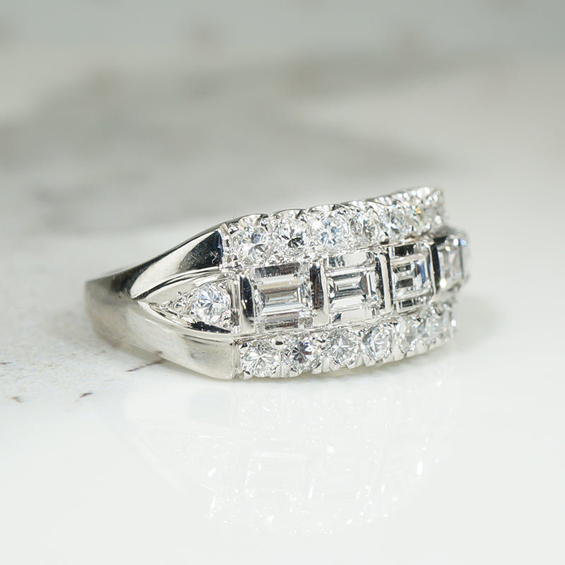 Luxurious Platinum and Diamond Band