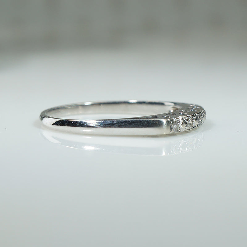 Vintage Diamond and White Gold Band