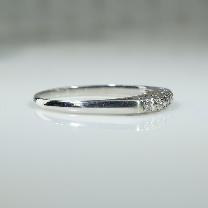 Vintage Diamond and White Gold Band