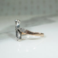Delicate Rose Cut Diamond & Sapphire Antique Ring
