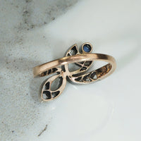 Delicate Rose Cut Diamond & Sapphire Antique Ring