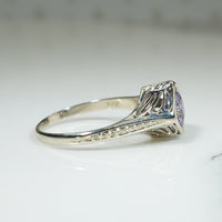 Vintage Butterfly Filigree Amethyst Ring