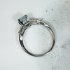 Aquamarine and Baguette Diamond Platinum Engagement Ring