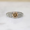 Fabulous Cognac Diamond in Step Side Engagement Ring