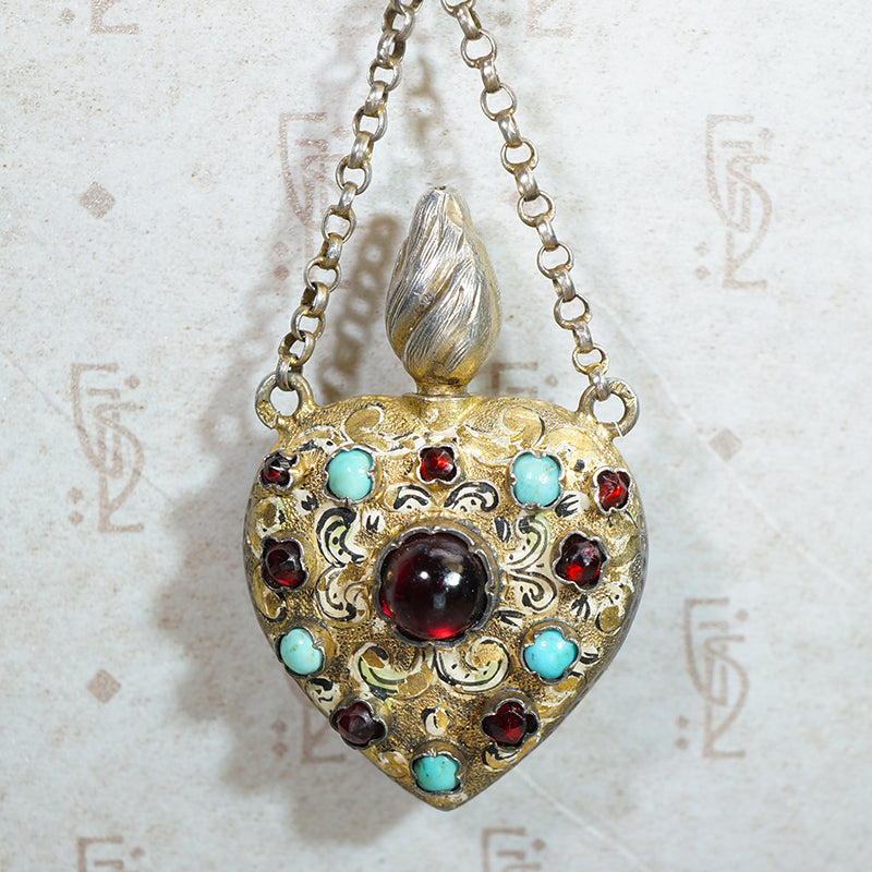 European Chatelaine & Heart Perfume Flacon