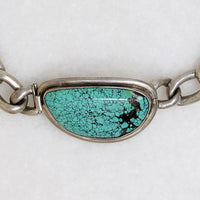 Heavy Sterling Curb Chain with Turquoise Clasp by Areias