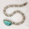 Heavy Sterling Curb Chain with Turquoise Clasp by Areias