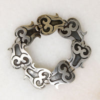 Taxco Gourd Motif Bracelet Signed "Beto Gro"