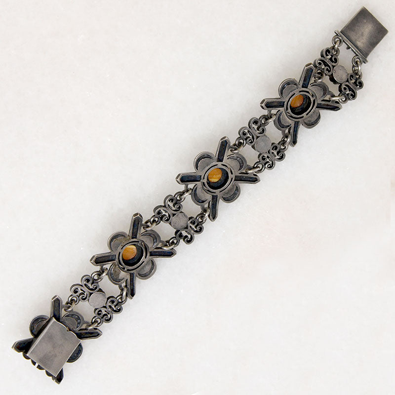 Fascinating Amber & Silver Antique Bracelet