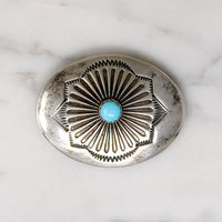 Hand Made Sterling & Turquoise Rocker Design Brooch