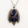 Dramatic Carved Aztec Mask Mexican Necklace