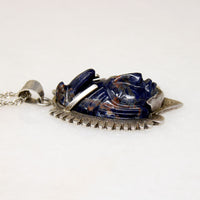 Dramatic Carved Aztec Mask Mexican Necklace