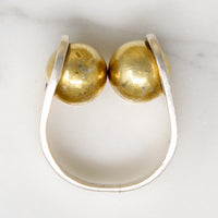 Mexican Modernist Sterling & Vermeil Ring by Harms