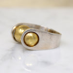 Mexican Modernist Sterling & Vermeil Ring by Harms