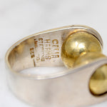 Mexican Modernist Sterling & Vermeil Ring by Harms