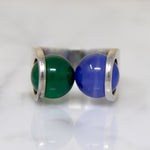 Mexican Modernist Sterling & Gemstone Ring by Harms