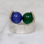Mexican Modernist Sterling & Gemstone Ring by Harms
