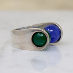 Mexican Modernist Sterling & Gemstone Ring by Harms
