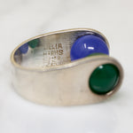 Mexican Modernist Sterling & Gemstone Ring by Harms