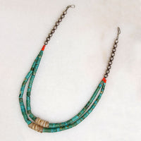 Two-Strand Turquoise & Shell Bead Necklace