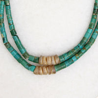 Two-Strand Turquoise & Shell Bead Necklace