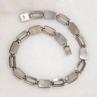 Mexican Choker of 950 Silver & Inlaid Onyx