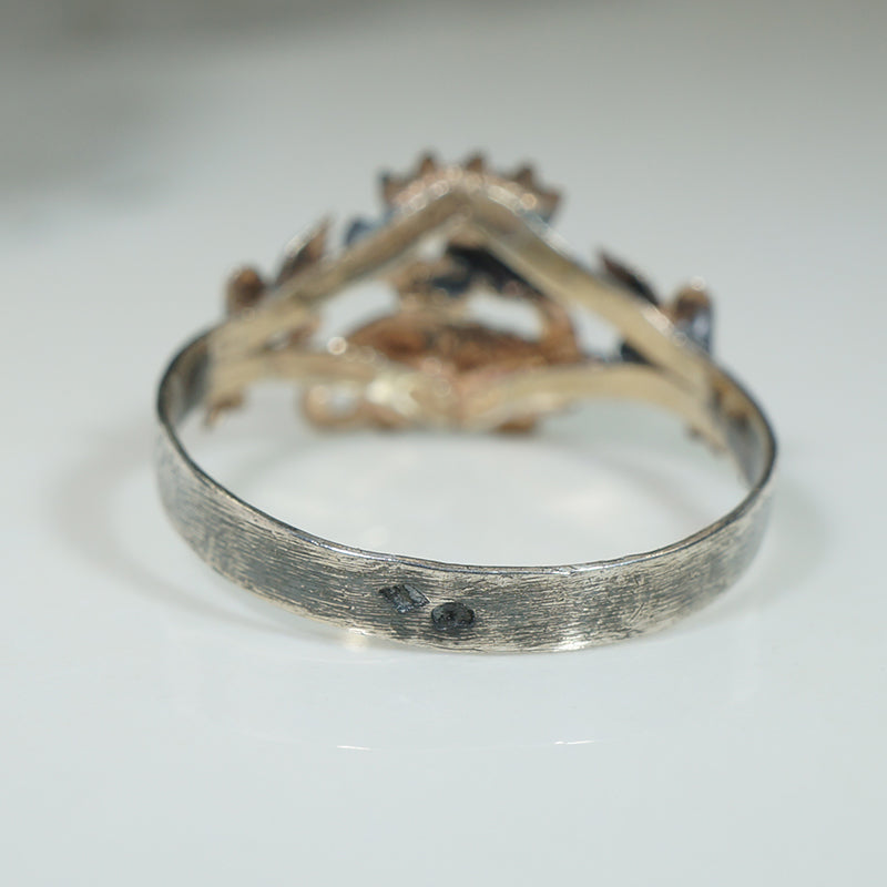 Dragon and Crown French Silver Ring