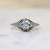 Tranquil Aquamarine & Diamond White Gold Filigree Ring