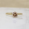 Distinctive 1ct Cognac Diamond Art Deco Solitaire 