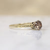Distinctive 1ct Cognac Diamond Art Deco Solitaire 