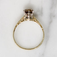 Distinctive 1ct Cognac Diamond Art Deco Solitaire 